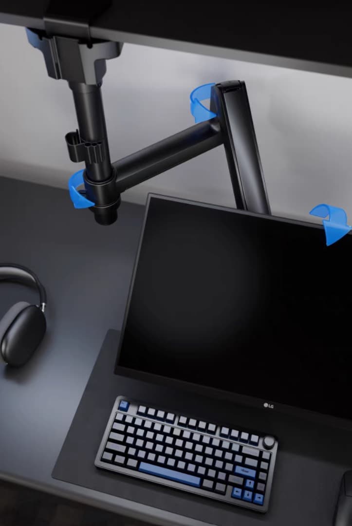 ガススプリング式 モニターアーム／ブラック