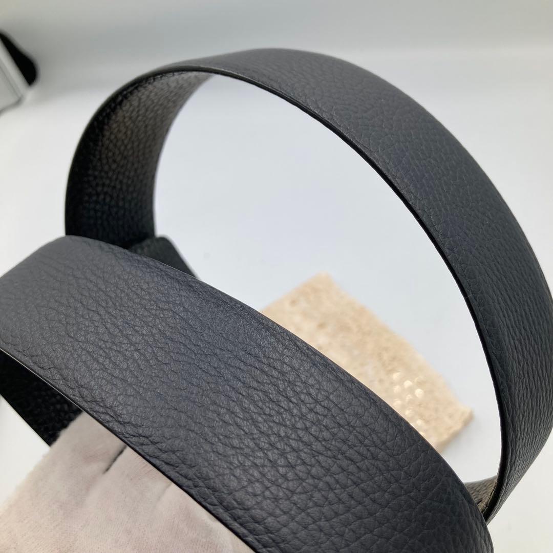 ！極美品！　トムフォード　ベルト　レザー　ブラック　シルバー　19A