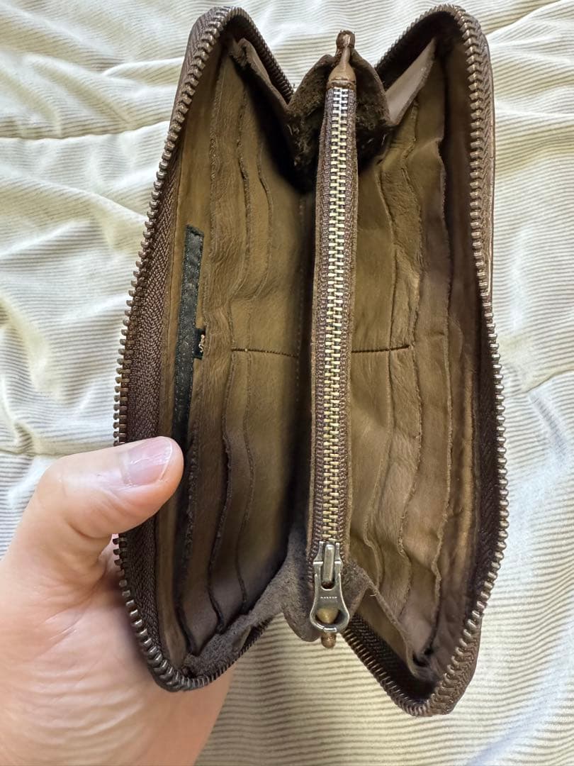 美品！　クロコダイル　ポロサス センター取り　ブラウン　長財布　クリスチャンポー