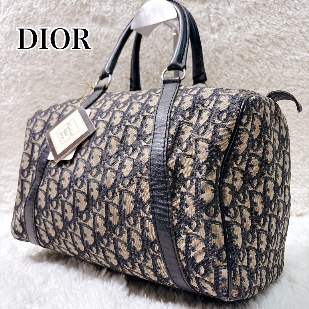 Dior ディオール ミニ ボストンバッグ キャンバス トロッター柄　総柄