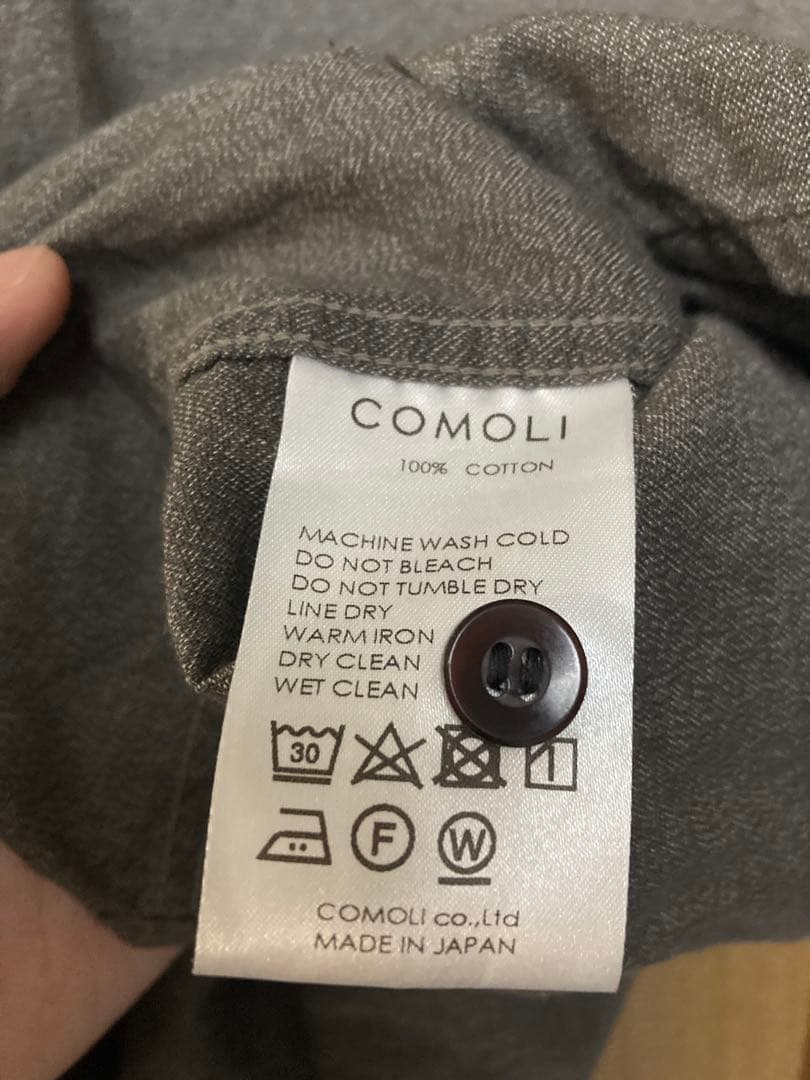 COMOLI ヨリ杢 オープンカラーシャツ