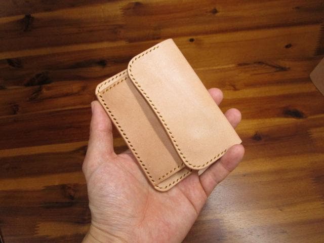 ケース 栃木レザー ナチュラル 生成り コンパクト 小銭入れ ミニ財布 革