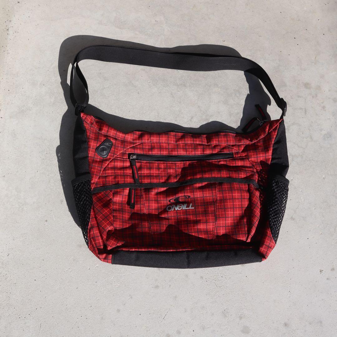 y2k テックONELLオニールチェック　メッセンジャーバック　ワンショルダー