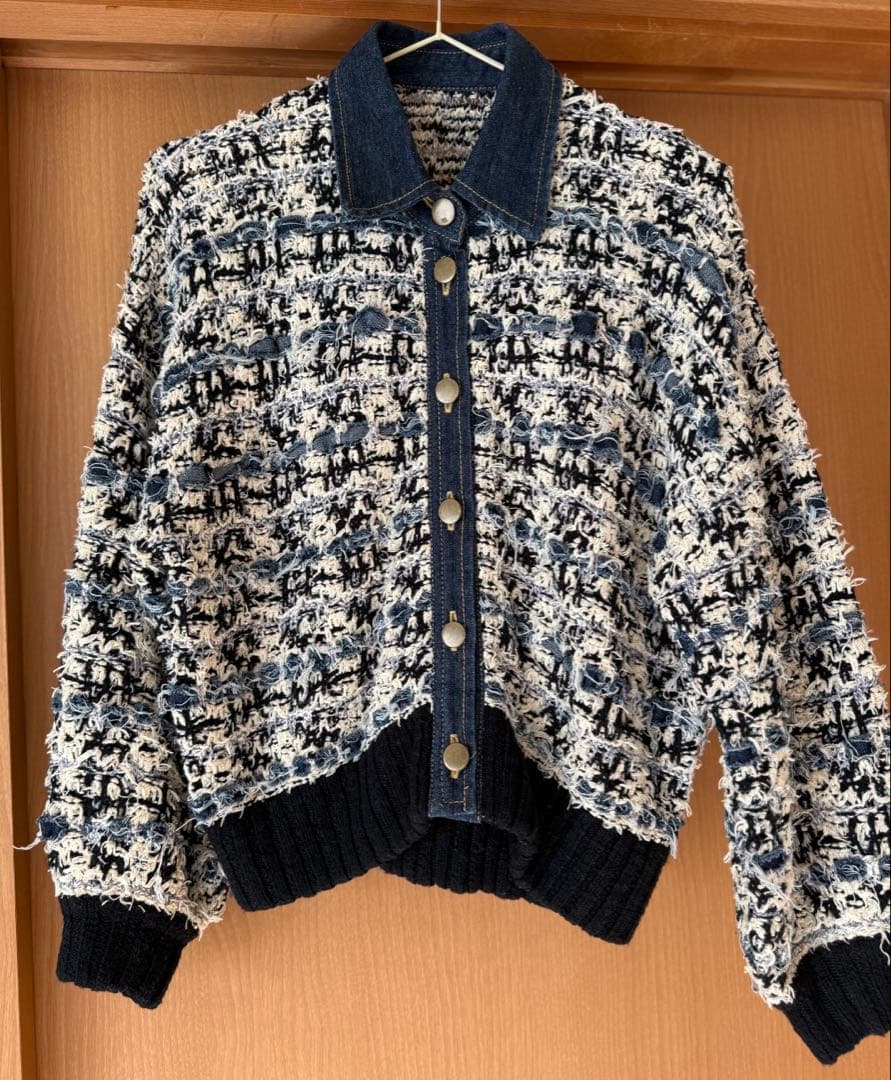 グレースコンチネンタル　ツイードデニムニットジャケット