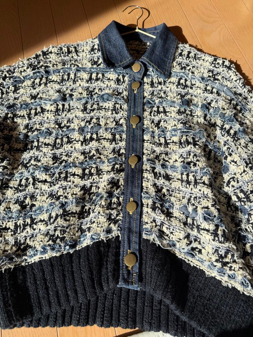 グレースコンチネンタル　ツイードデニムニットジャケット