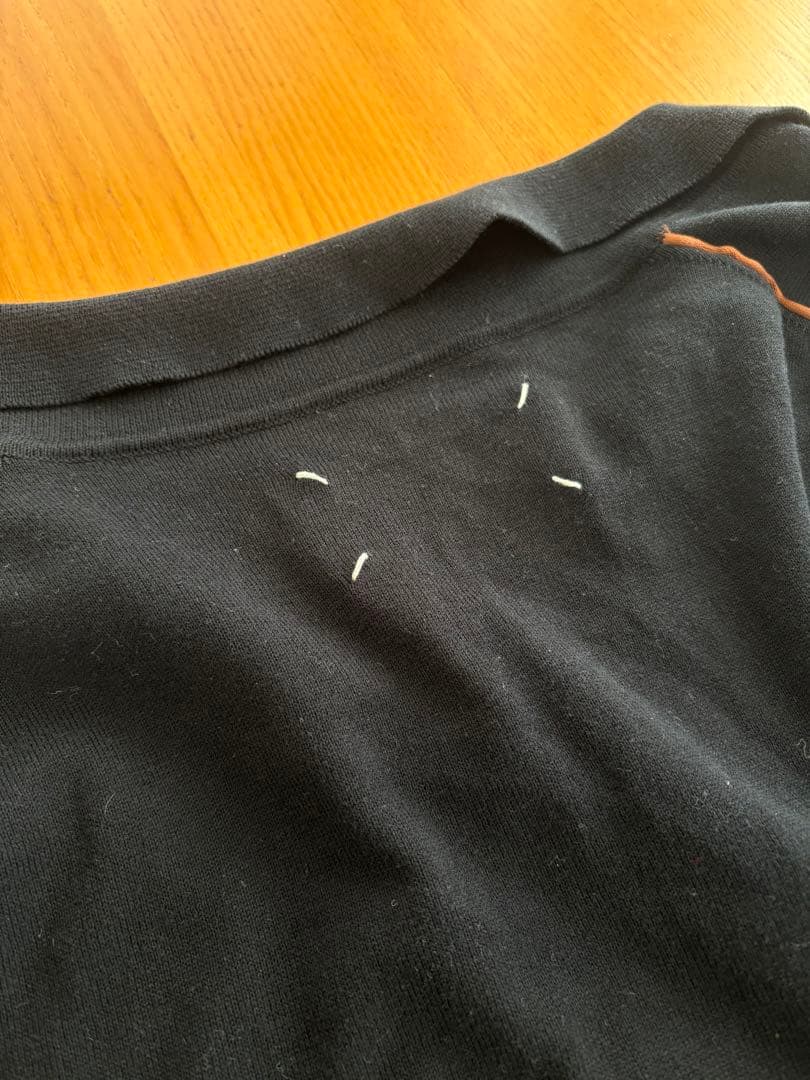 マルジェラ　Maison Margiela 黒 S スキッパーニット　ポロ