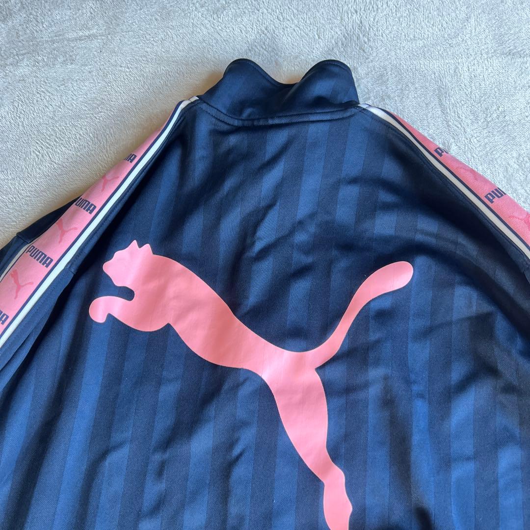 PUMA ジャージ 上下セット Lサイズ 日本製 ピンクロゴ サイドライン