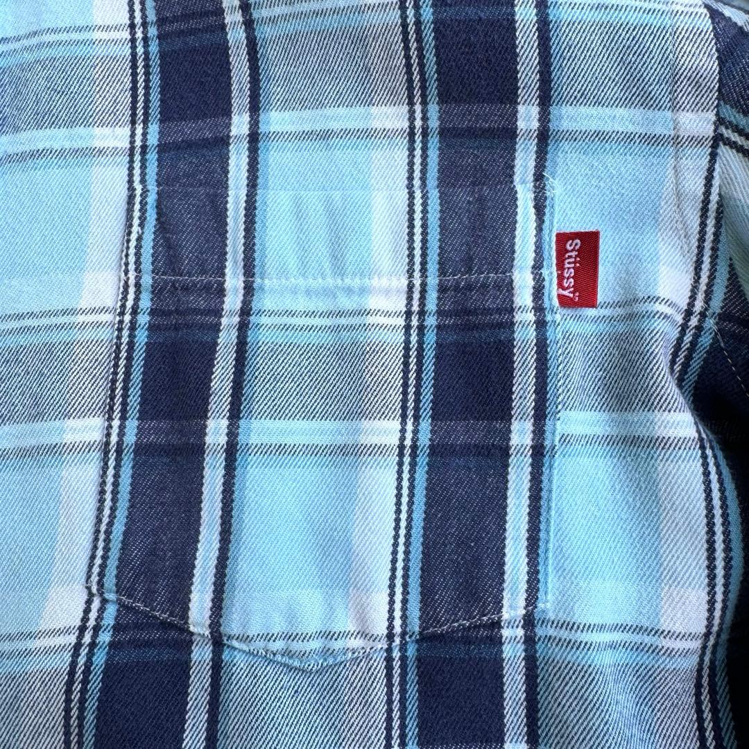 00年代 Stussy フランネルシャツ ブルー オンブレ 中田圭祐