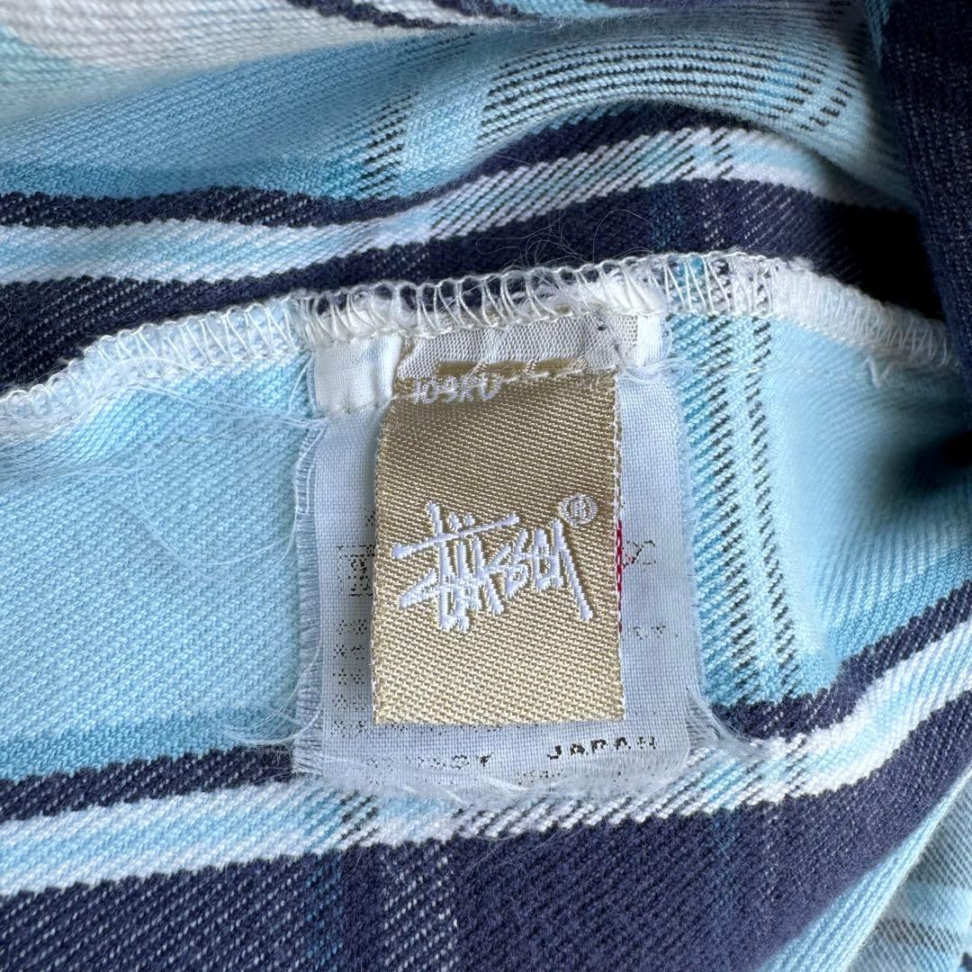 00年代 Stussy フランネルシャツ ブルー オンブレ 中田圭祐