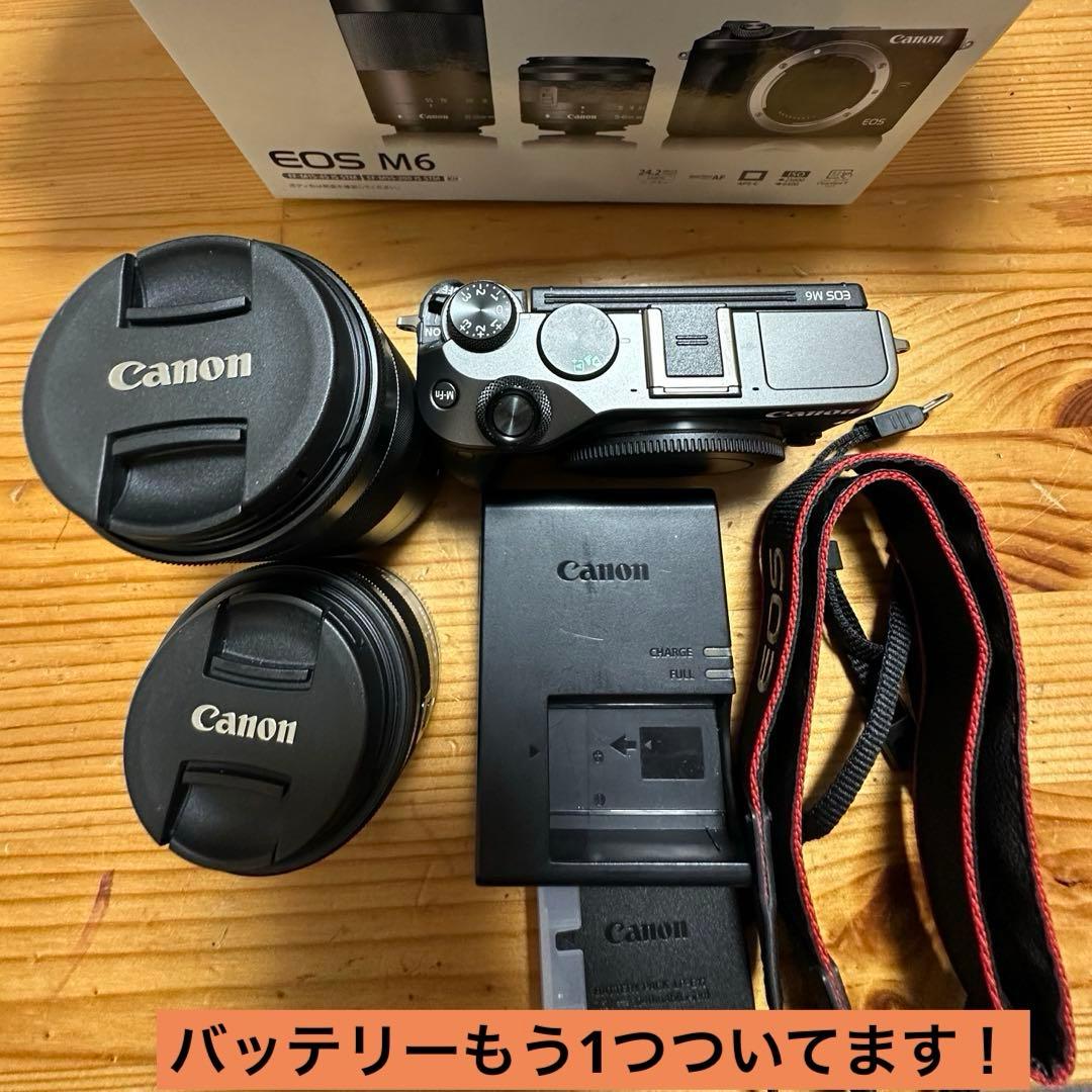 Canon EOS M6 ミラーレス一眼 本体とレンズ2本付き 箱付き 美品