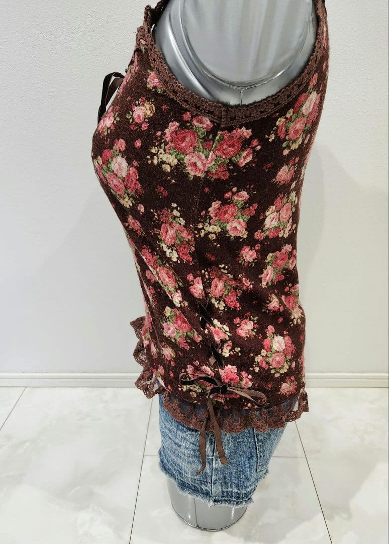 リズリサ y2k 姫系 姫ギャル フェアリーグランジ 花柄 レース キャミ