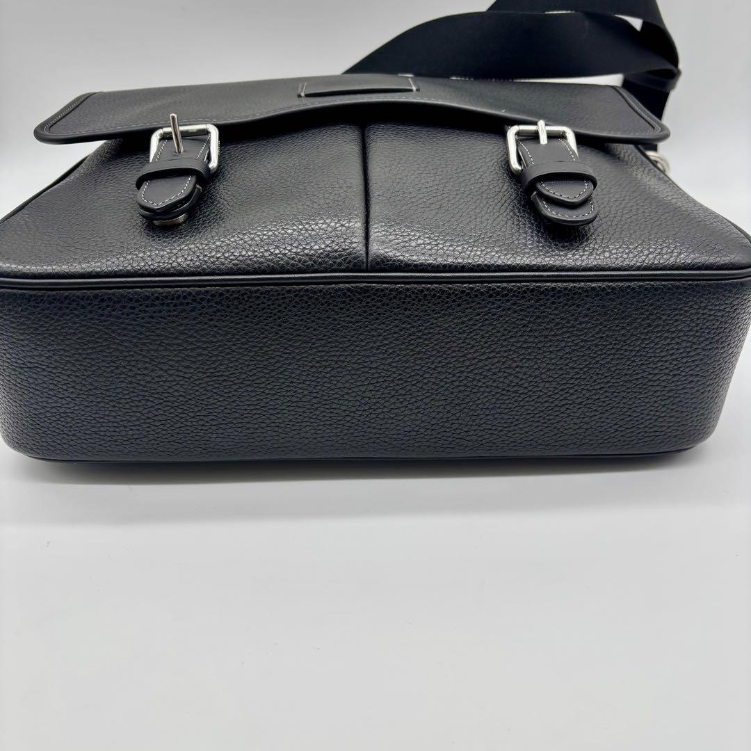 極美品 COACH ショルダー メッセンジャー バッグ レザー 黒CL952