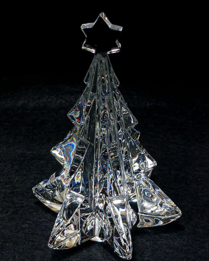 Y2799-2 バカラ クリスマスオーナメント ツリー 置物 高さ13.5㎝