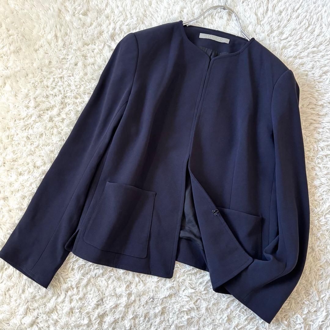 【美品】 セオリーリュクス ノーカラージャケット パンツ セットアップ 40