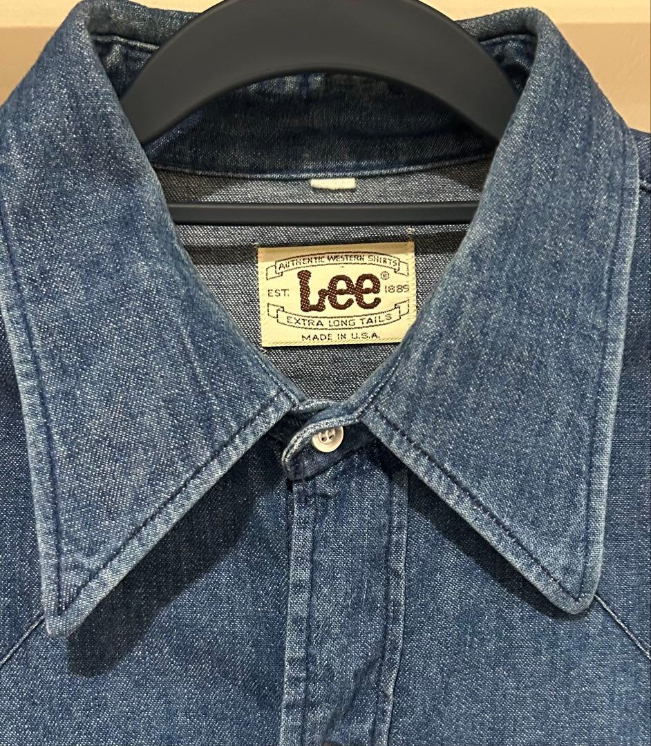 70s USA製Lee デニムシャツ　ウエスタンシャツ　ヴィンテージ　アメリカ製