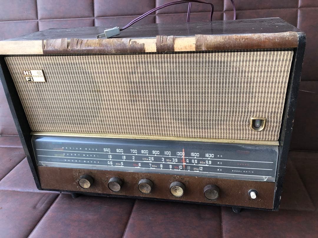 ナショナル 真空管ラジオ 当時物 年代物通電のみ(J66)