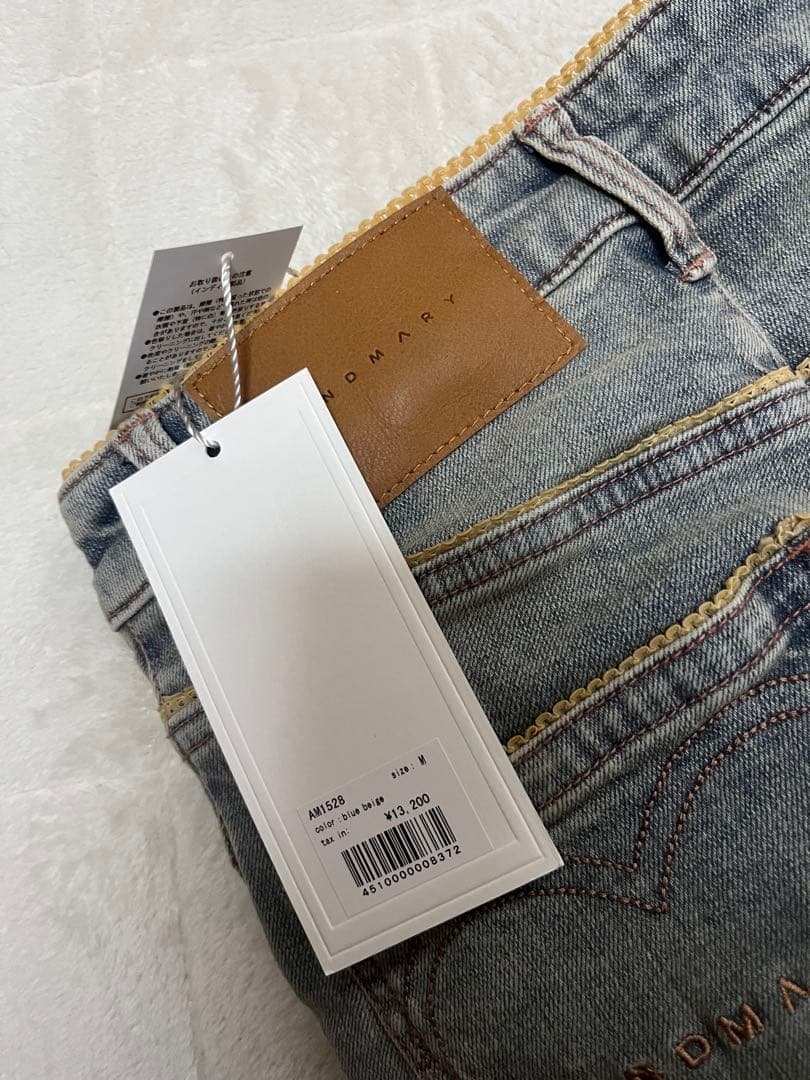 パンツ andmary Heartstitch denim Bluebeige M