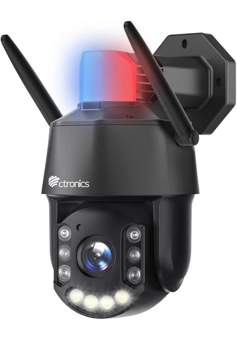 【得】ctronics 防犯カメラWiFiパトロール機能 24時間録画 ブラック