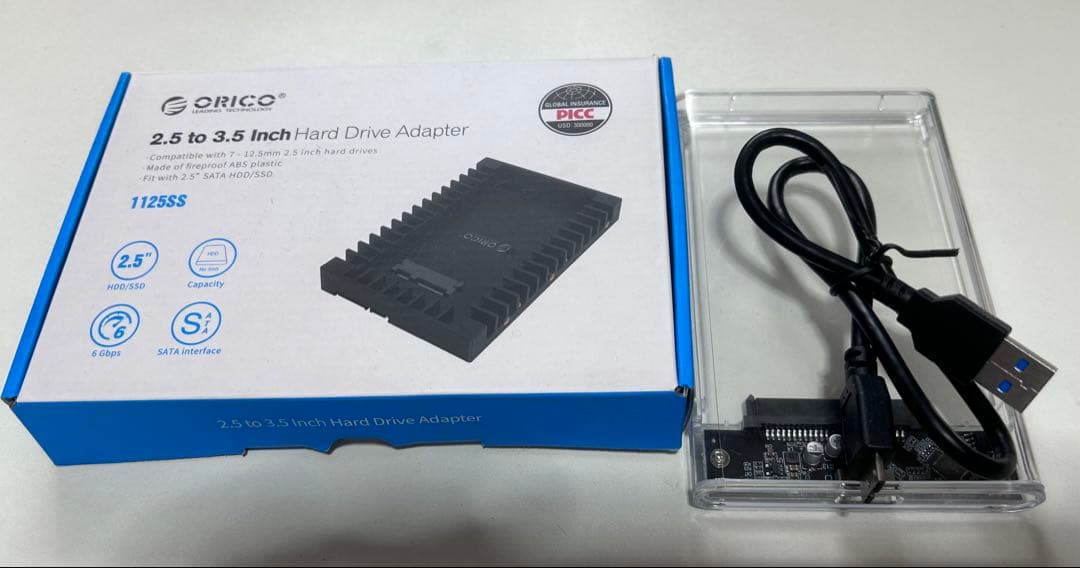 ORICO 2.5 3.5インチアダプター WD Blue 500GB SSD