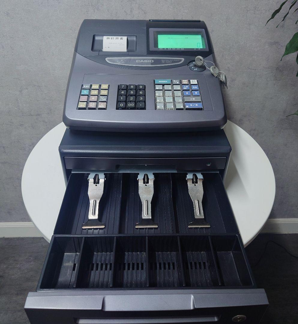 【送料込み】CASIO　レジスター　TE-120　黒　グレー