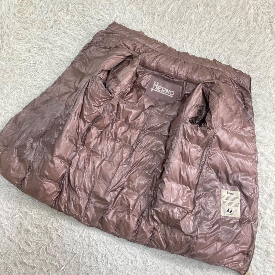 17426✨ヘルノ ボトルネック ジップ ダウンジャケット 38 M ピンク系