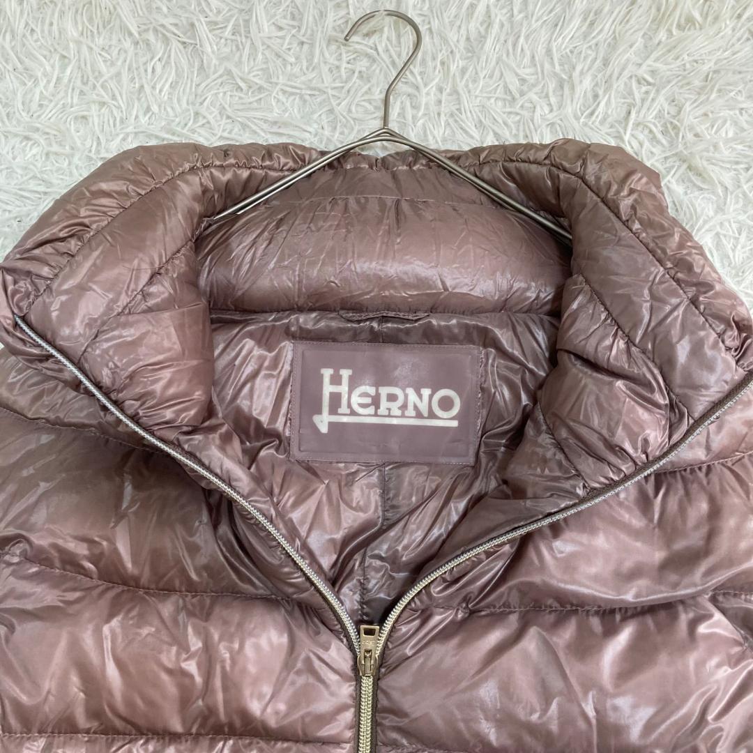 17426✨ヘルノ ボトルネック ジップ ダウンジャケット 38 M ピンク系