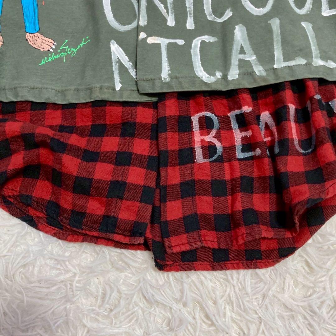 ONEMADE ミリタリーシャツ カーキ 48 重ね着風 オシャレ カジュアル