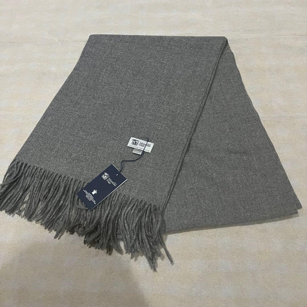 て*つ様 Johnstons of Elgin グレー ストール 新品タグ付き