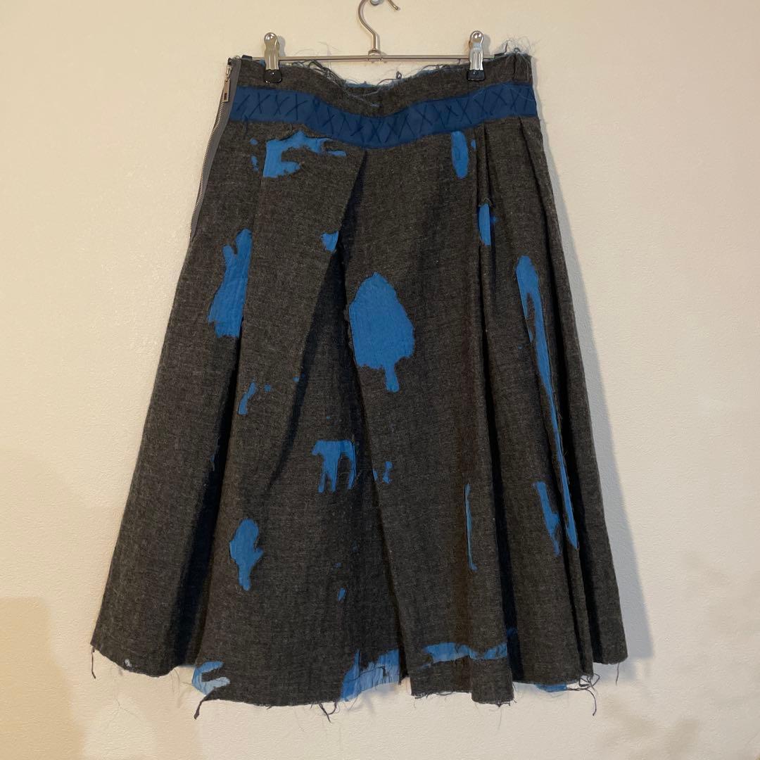 ミナペルホネン wander ひざ丈スカート ダメージ加工 ペチコート付 38