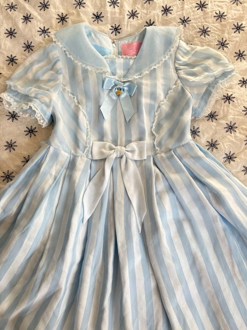 angelic pretty サックス ストライプワンピース