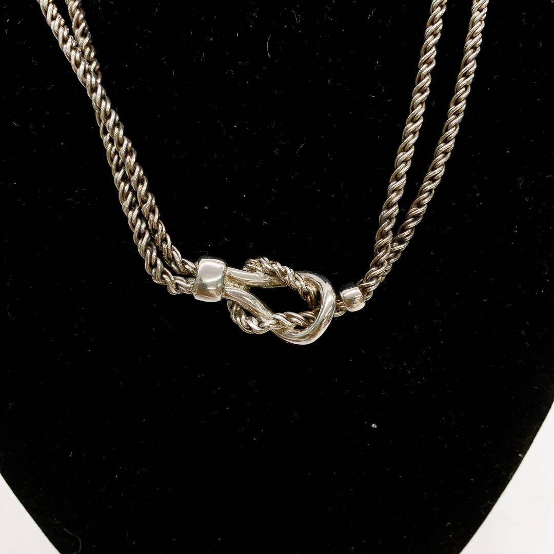 12A13 ティファニー TIFFANY ダブルロープ センターノットネックレス