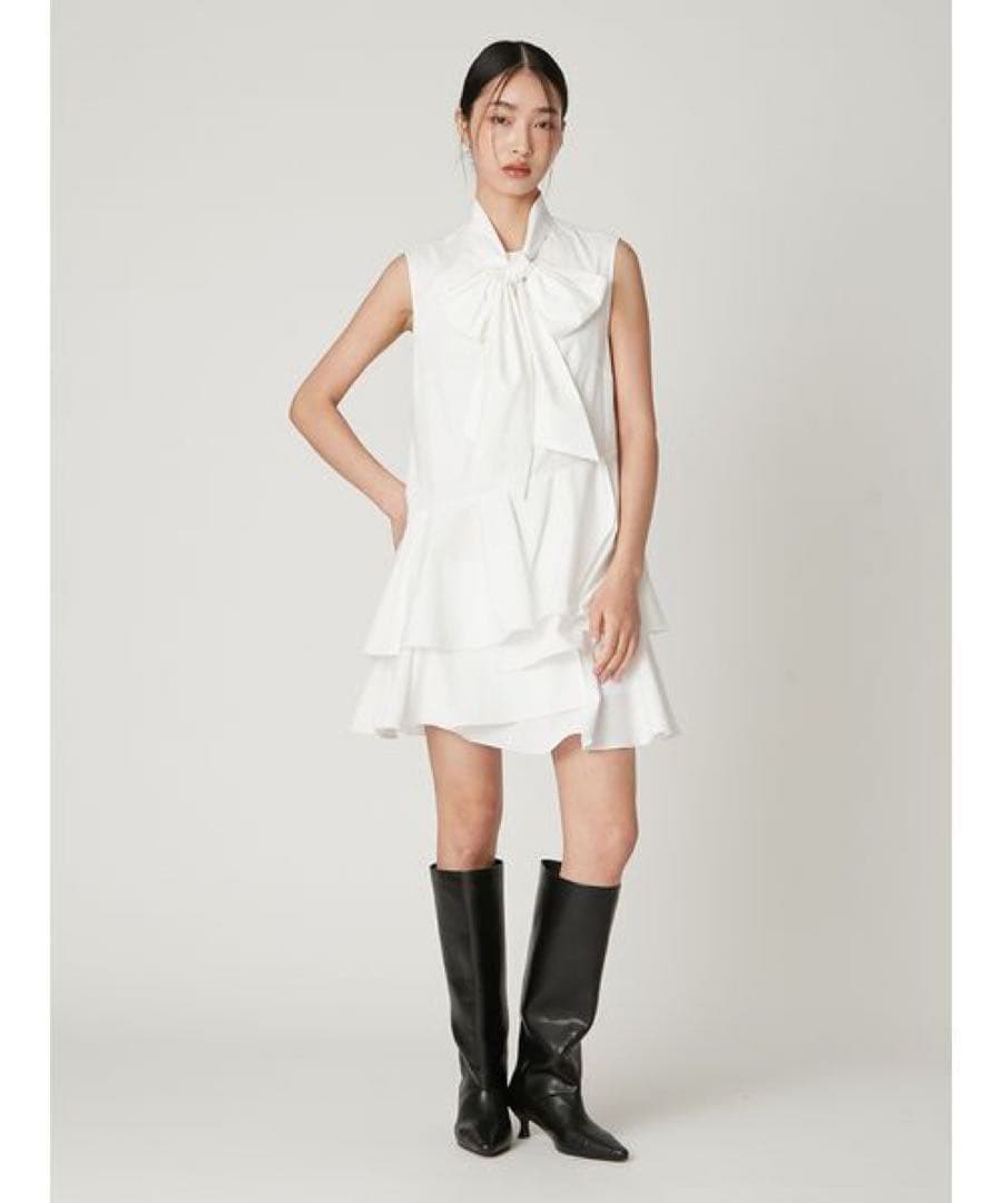 【新品未使用】Fray I.D リボンタイコンビニットチュニック グレー