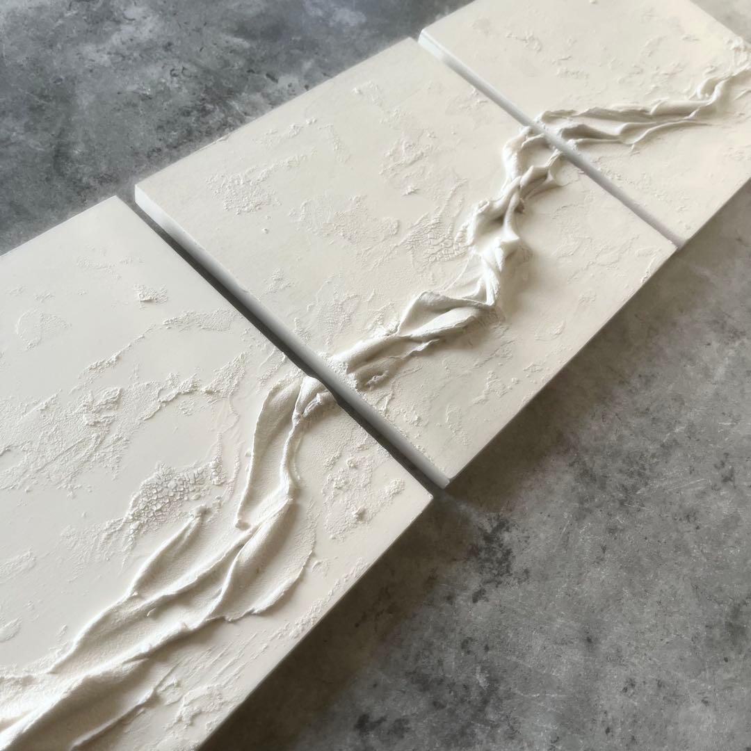 モダンアート　3枚セット　24×24㎝　テクスチャーアート　現代アート　抽象画