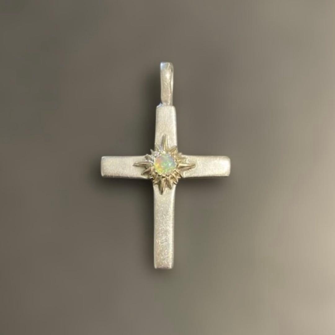 アリゾナフリーダム 太陽神 クロス シルバー 18K オパール ネックレス