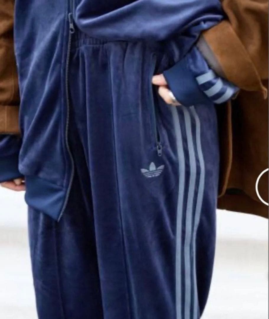 新品 adidas originals アディダス L トラックパンツ ベロア