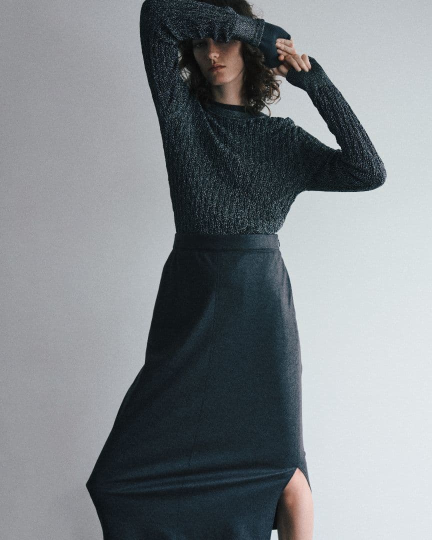 今季完売*セオリーリュクス 洗えるラメニット グレー 38