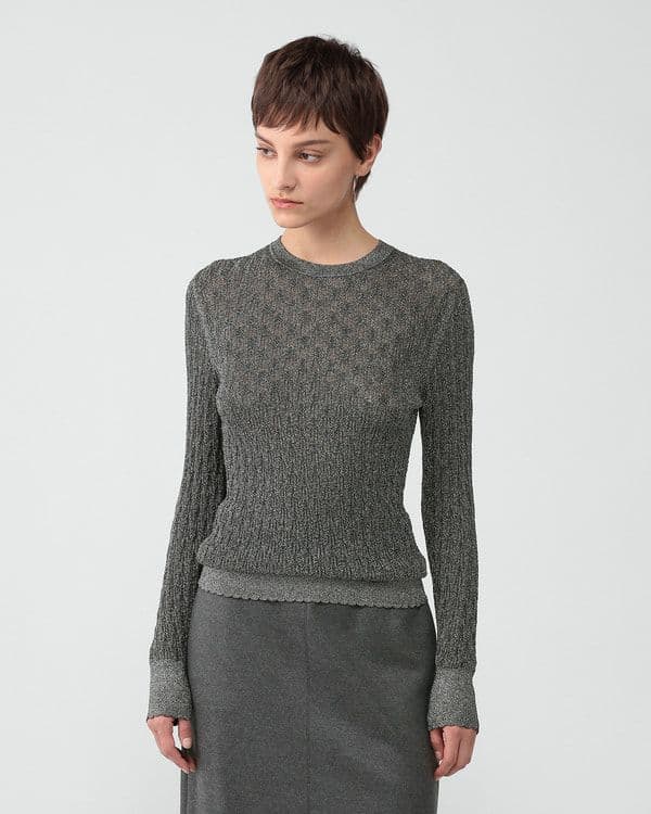 今季完売*セオリーリュクス 洗えるラメニット グレー 38