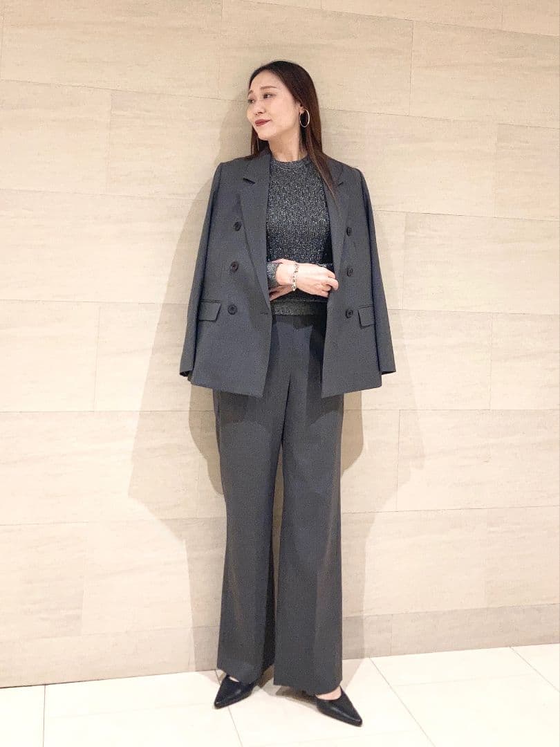 今季完売*セオリーリュクス 洗えるラメニット グレー 38