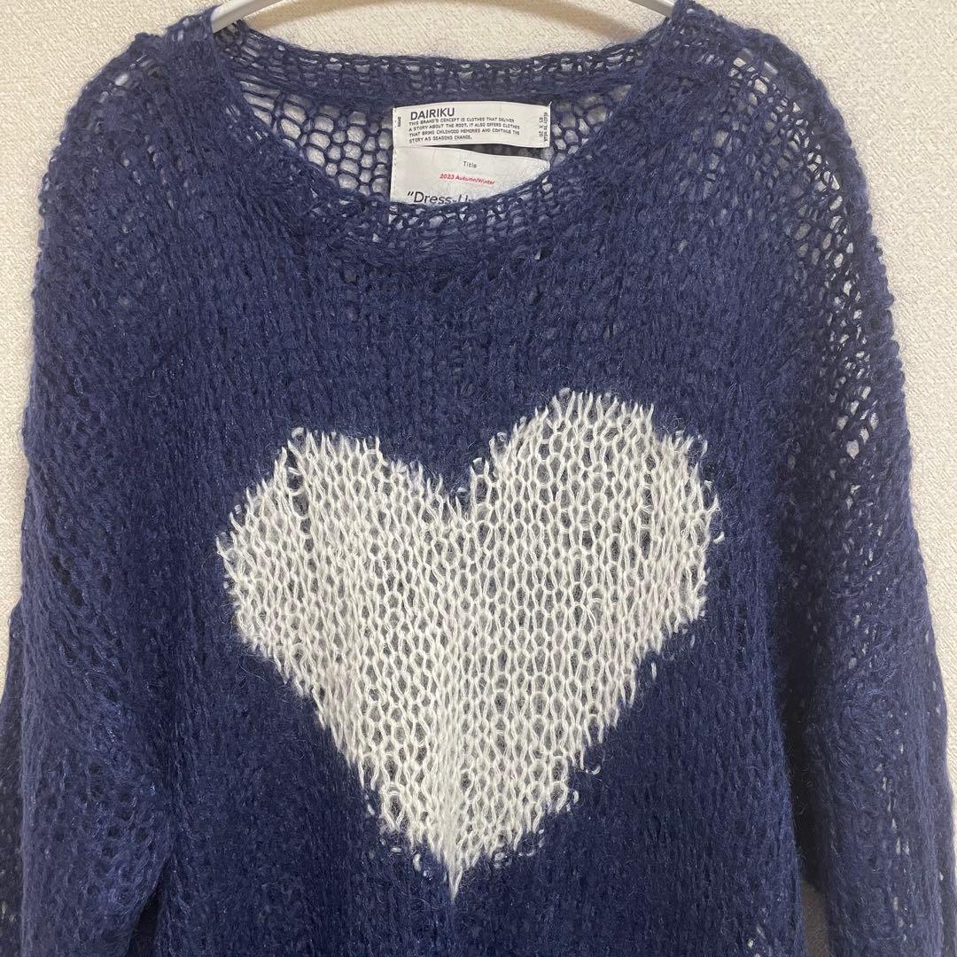 トップス DAIRIKU 23AW Heart Mohair Knit Pullover