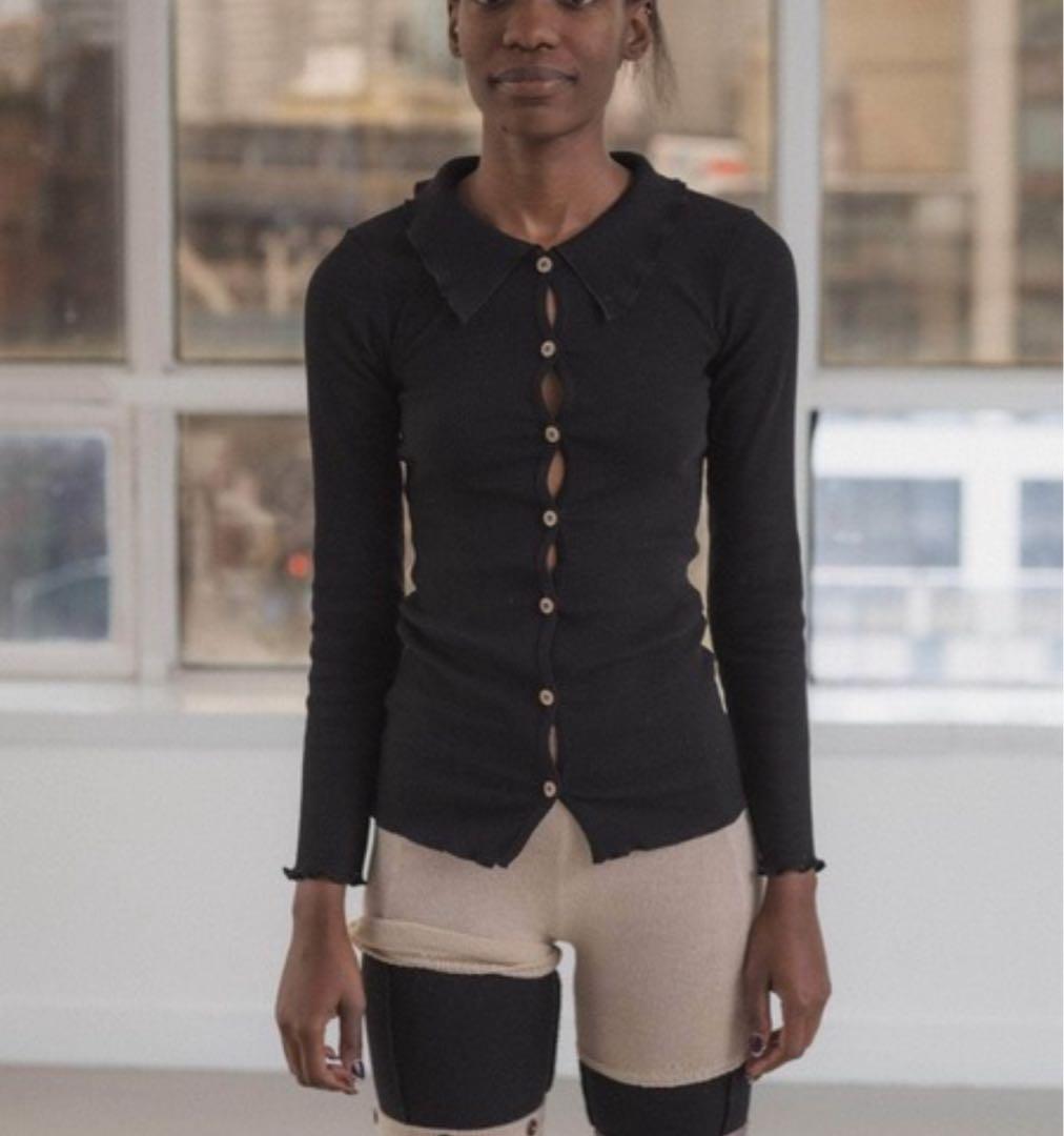 baserange コットンリブカーディガン