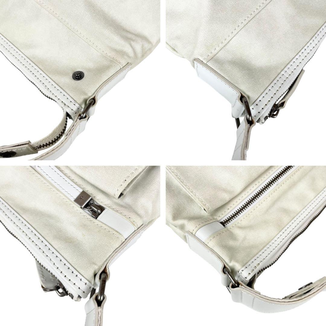 【美品】カルバンクライン メッセンジャーバッグ キャンバス 白 ホワイト