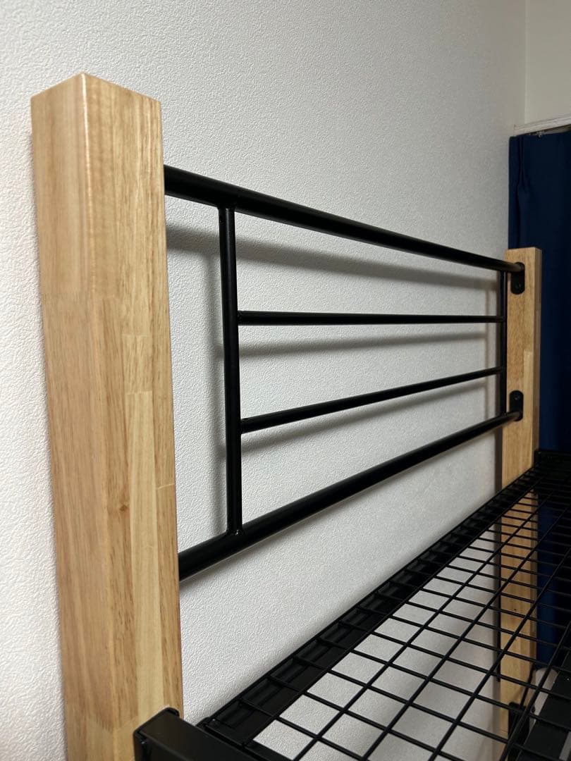 引取り限定ロフトベッド ハイタイプ シングル フレームのみ ナチュラル×ブラック