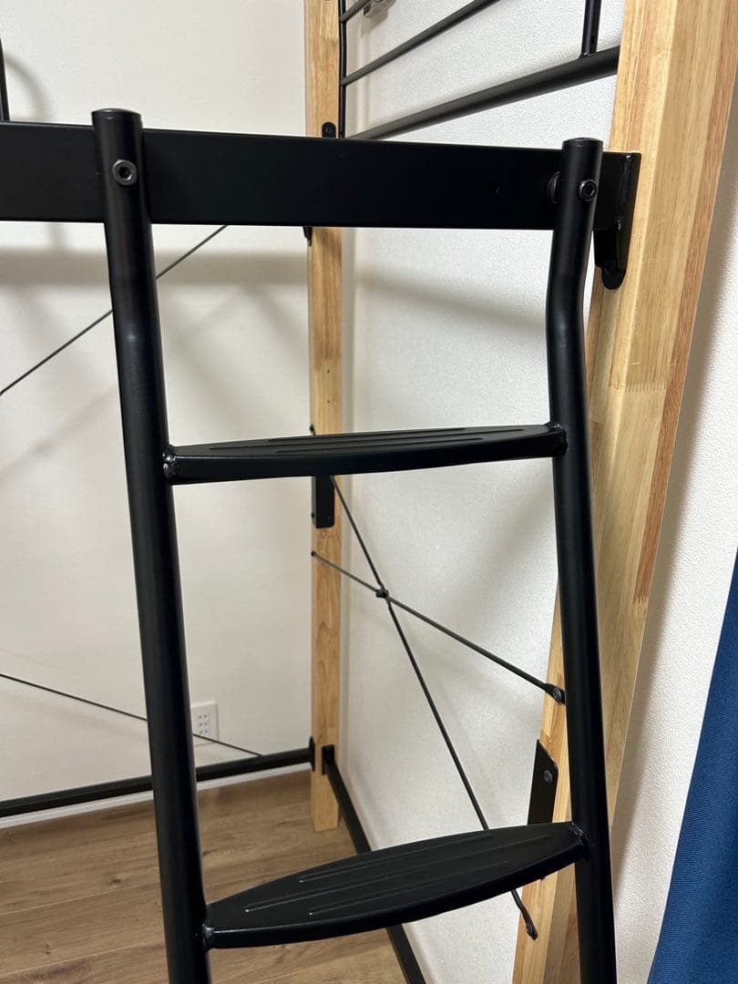 引取り限定ロフトベッド ハイタイプ シングル フレームのみ ナチュラル×ブラック