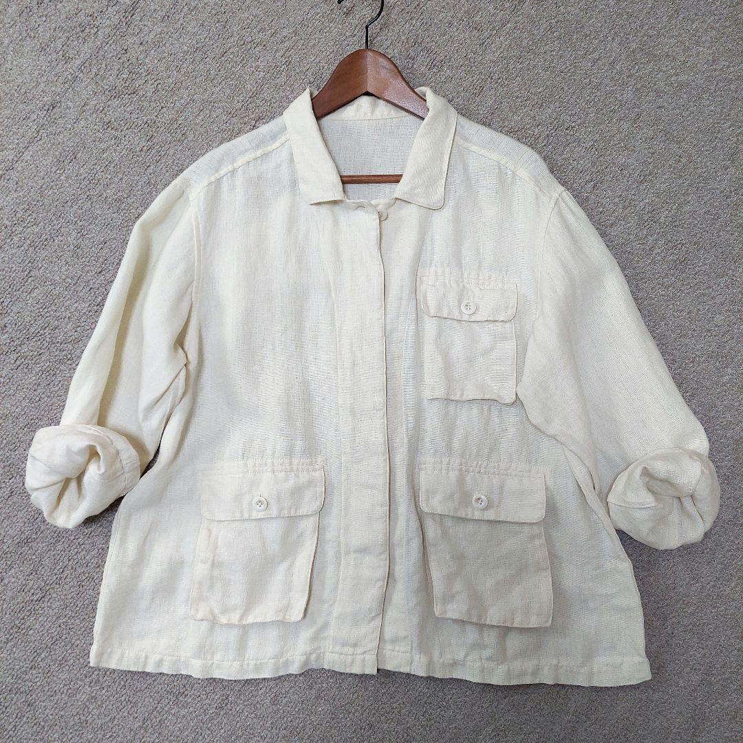 FRAMeWORK　ワーカーズブルゾン　アイボリー　インド製リネン100%　F