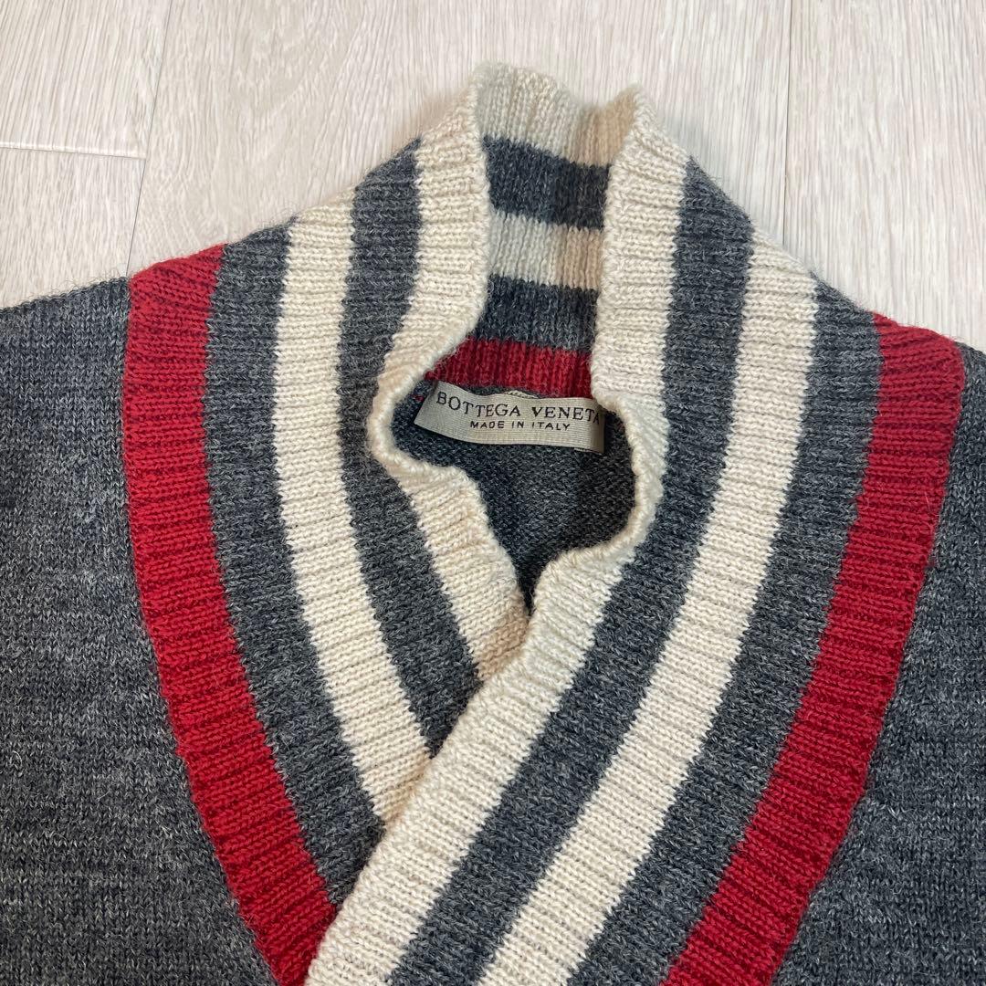Bottega Veneta グレー Vネック ニット　50（L ）
