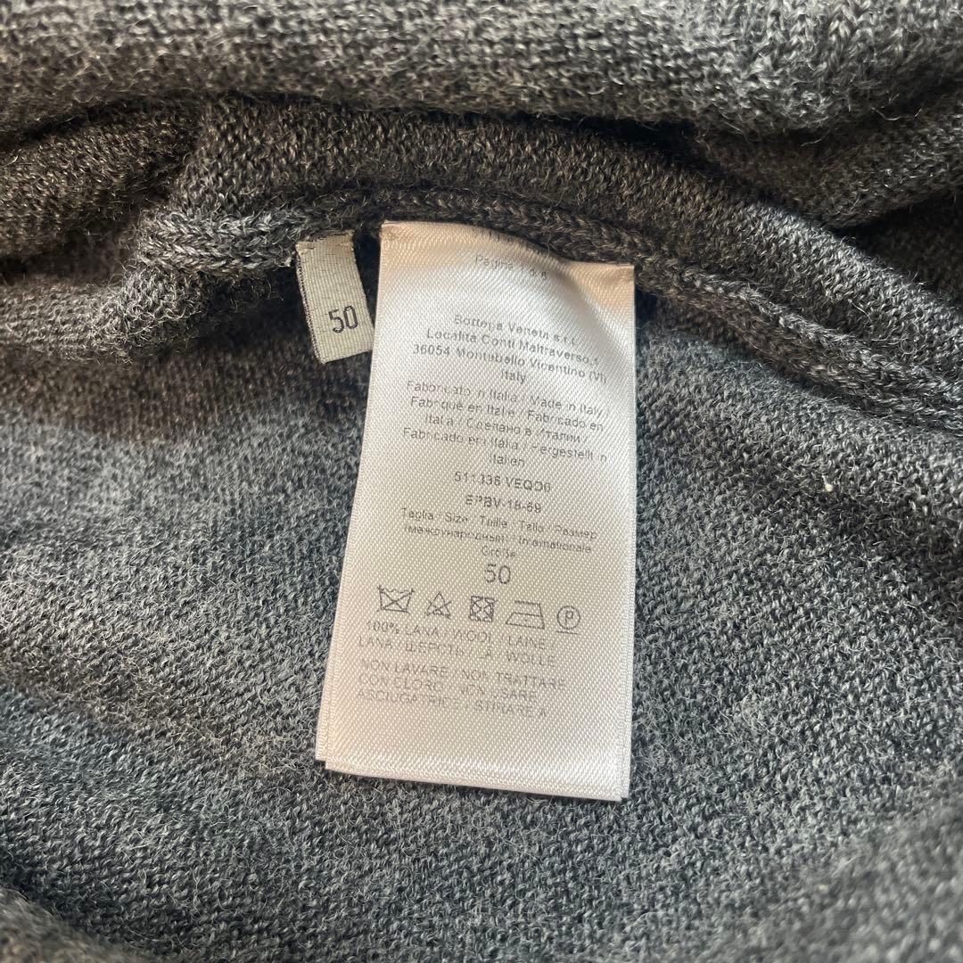 Bottega Veneta グレー Vネック ニット　50（L ）