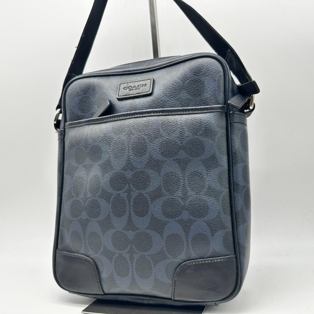 COACH コーチ フライトバッグ レザー ダークネイビー シグネチャー