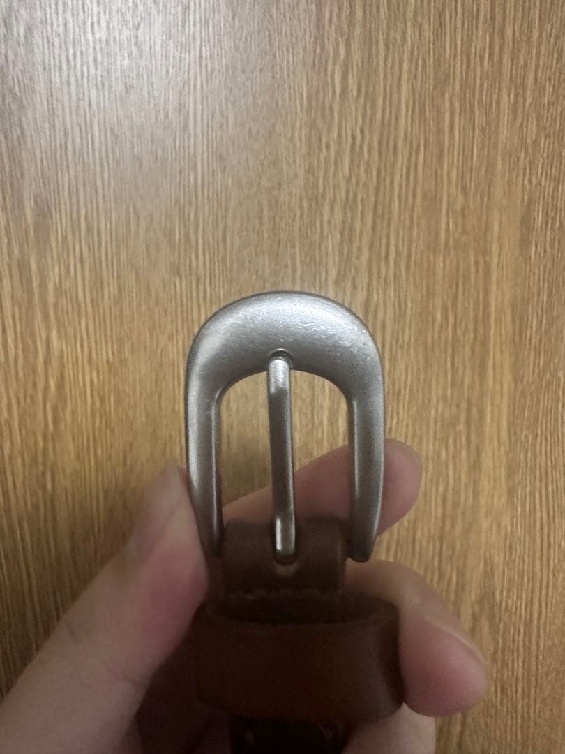 Our legacy スタッズ付きブラウンレザーベルト