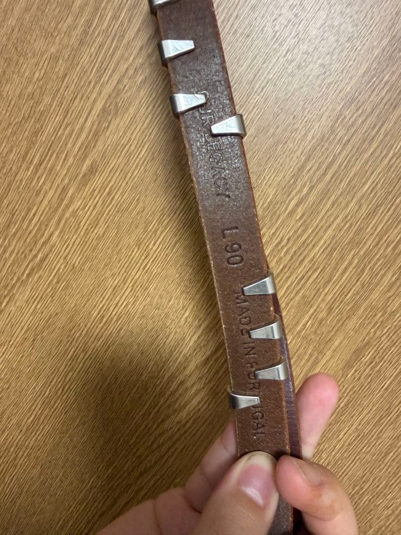 Our legacy スタッズ付きブラウンレザーベルト