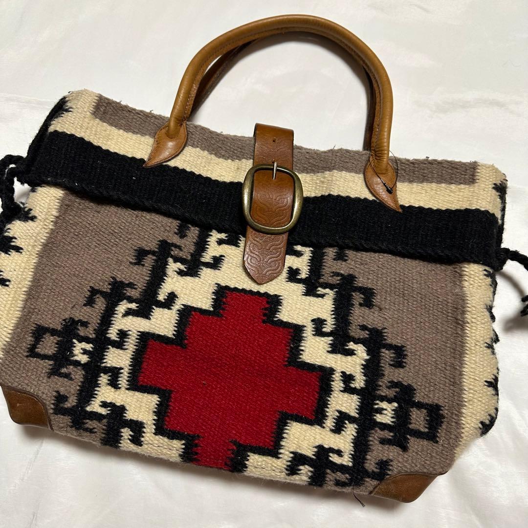 希少　ヴィンテージラグ　トートバッグ MCFADIN 本革